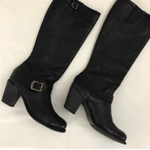 VTG Made in Mexico π²π½ l FRYE l Sz 9.5 Karla Engineer Tall w/ Heel Leather Boot - Picture 11 of 15